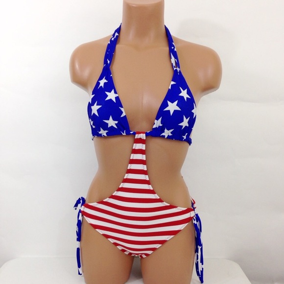 Usa flag one piece swimsuit - Picture 3 of 5